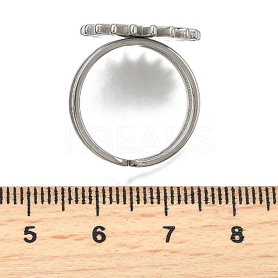 Tarnish Resistant Stainless Steel Cuff Ring Findings X-PW-WG67428-05-1
