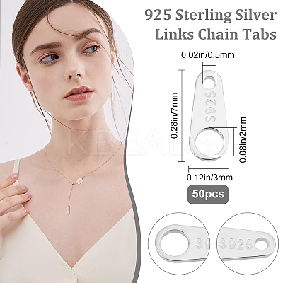 50Pcs 925 Sterling Silver Links STER-BBC0001-09-1