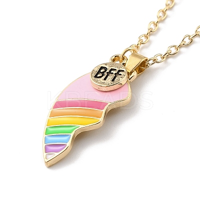 BFF/Best Friends Forever Alloy Pendant Necklaces X-NJEW-K124-02C-G-1
