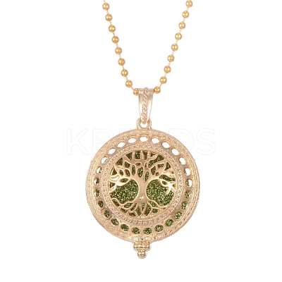 Golden Alloy Magnetic Locket Necklaces PW-WG67297-25-1