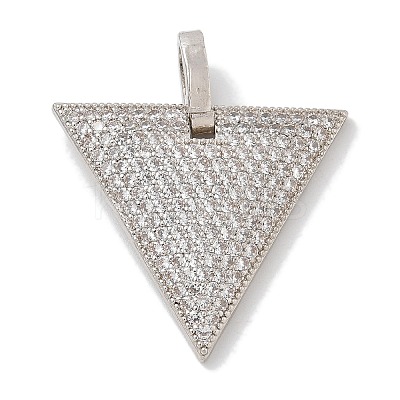 Rack Plating Brass Micro Pave Cubic Zirconia Pendants KK-L224-039P-1