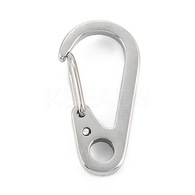 Non-Tarnish 304 Stainless Steel Push Gate Snap Keychain Clasp Findings STAS-C024-11P-1
