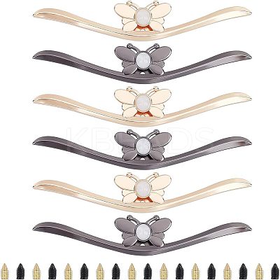 6 Sets 2 Colors Zinc Alloy Bag Concer Protecter PALLOY-CA0001-93-1