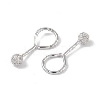 Anti-Tarnish Rhodium Plated 999 Fine Silver Texture Round Dangle Earrings for Women LS-EJEW-S215-01P-1