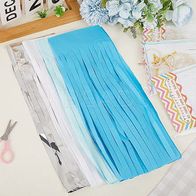 Tissue Paper Tassels Garland AJEW-WH20006-110B-1