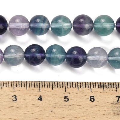 Natural Fluorite Beads Strands G-L634-B04-8mm-1