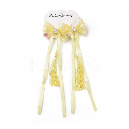 Bowknot Long Ribbon Alligator Hair Clip PHAR-D013-03B-1