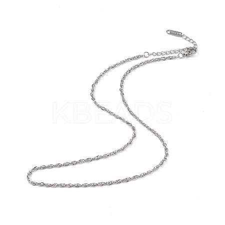 Non-Tarnish 304 Stainless Steel Rope Chain Necklace for Men Women NJEW-K245-010C-1