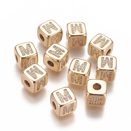 Brass Micro Pave Cubic Zirconia Beads LS-KK-K238-16G-M-1