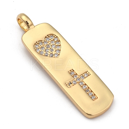 Brass Micro Pave Clear Cubic Zirconia Pendants LS-ZIRC-A013-23G-1