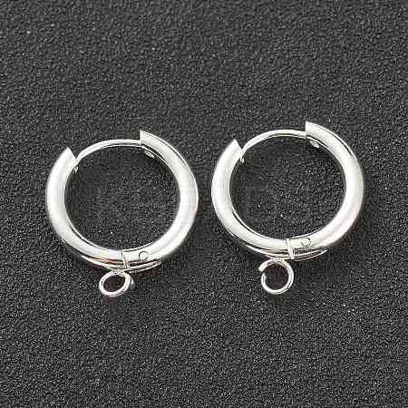 201 Stainless Steel Huggie Hoop Earring Findings LS-STAS-P283-01D-S-1
