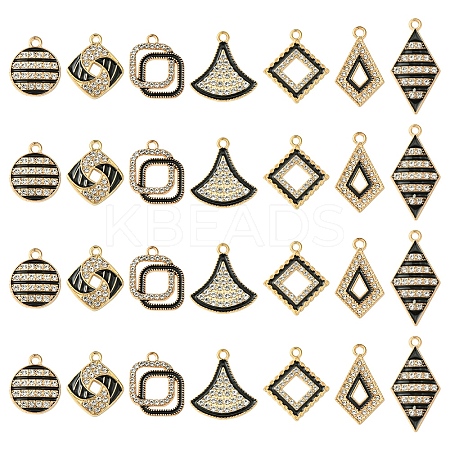 28Pcs 7 Styles Alloy Enamel Pendants FIND-FS0003-23-1