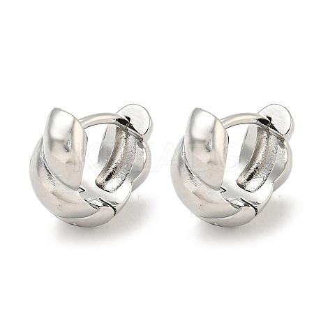 Brass Hoop Earrings EJEW-L211-010J-P-1