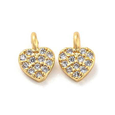 Rack Plating Brass Micro Pave Cubic Zirconia Charms KK-C038-04G-1