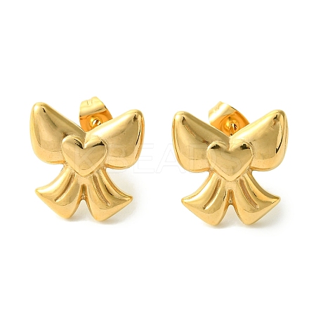 PVD Vacuum Plating 304 Stainless Steel Stud Earrings for Women EJEW-L284-10G-1