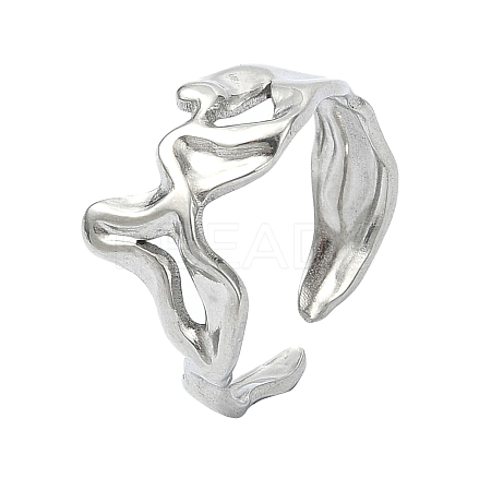304 Stainless Steel Cuff Rings for Women RJEW-M019-38P-1