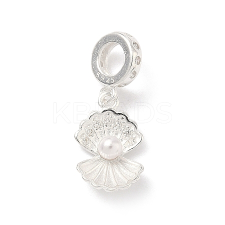 925 Sterling Silver Pave Clear Cubic Zirconia European Dangle Charms STER-G049-02S-1