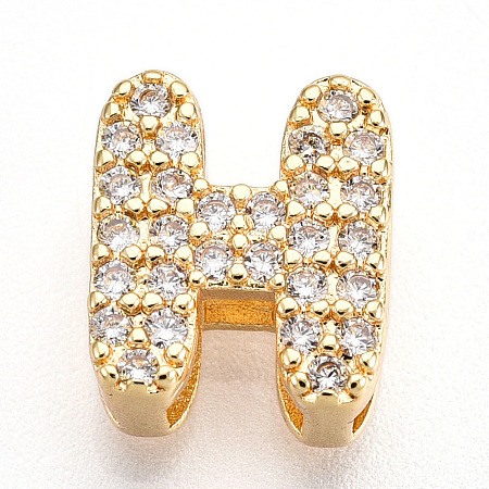 Brass Micro Pave Cubic Zirconia Charms KK-N254-217G-H-1