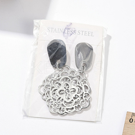 304 Stainless Steel Stud Earrings EJEW-Z089-32P-1
