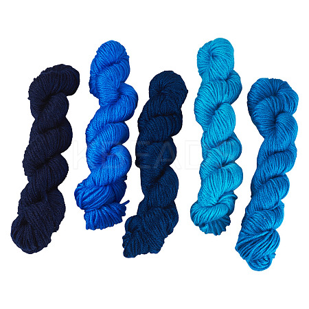 5 Bundles 5 Colors Acrylic Fiber Yarn OCOR-TA0003-22-1