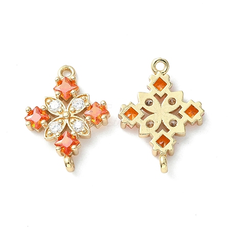 Brass Pave Cubic Zirconia Connector Charms X-KK-G462-45KCG-03-1