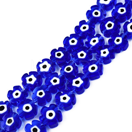 Handmade Evil Eye Lampwork Beads Strands LAMP-N029-018-02-1