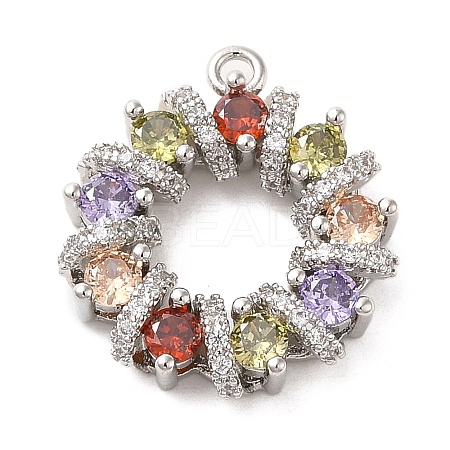 Brass Cubic Zirconia Pendants KK-M275-63P-1