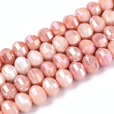 Anti-Tarnish Electroplate Glass Beads Strands GLAA-T025-8mm-19D-1