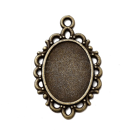 Filigree Wrap Oval Alloy Pendant Cabochon Settings PALLOY-N0088-16AB-NF-1