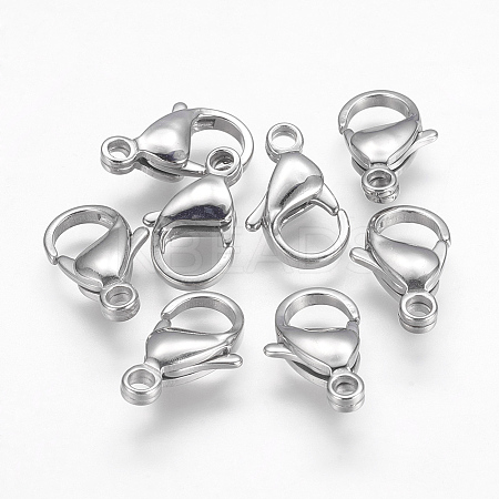 Tarnish Resistant 304 Stainless Steel Lobster Claw Clasps LS-STAS-F125-17x11mm-P-1