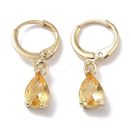 Real 18K Gold Plated Brass Dangle Hoop Earrings EJEW-L269-045G-04-1