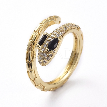 Adjustable Brass Cuff Finger Rings X-RJEW-G096-12G-A-1