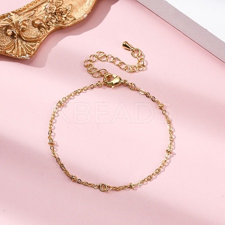 Brass Cable Chain Bracelets for Women BJEW-G735-20G-1