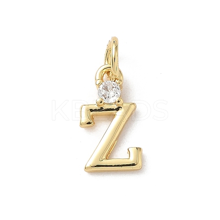 Brass Pave Clear Cubic Zirconia Charms KK-A273-01G-Z-1