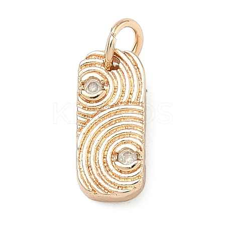 Five Elements Theme Brass Micro Pave Clear Cubic Zirconia Charms KK-F934-02C-G-1