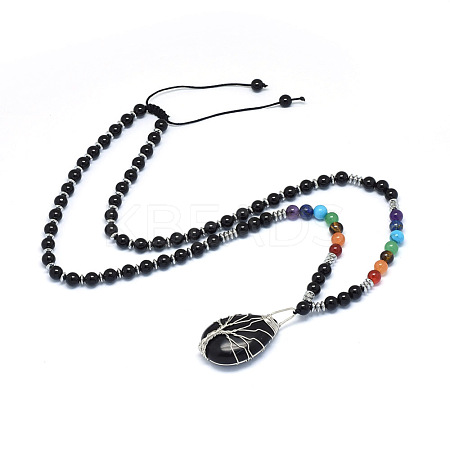 Yoga Chakra Jewelry NJEW-P241-B01-1