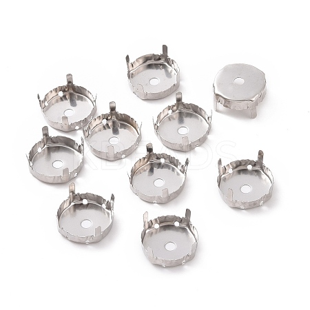 Non-Tarnish Stainless Steel Rhinestone Claw Settings STAS-L229-04B-1