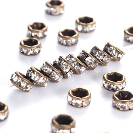 Brass Rhinestone Spacer Beads RB-A014-Z4mm-01AB-NF-1