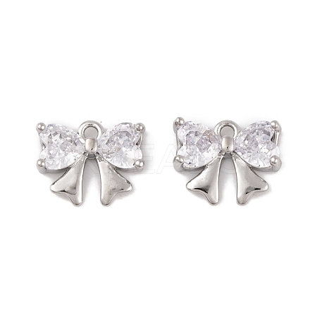 Brass Micro Pave Clear Cubic Zirconia Charms LS-KK-L212-11P-1