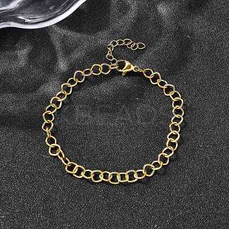 304 Stainless Steel Link Chain Bracelets for Women Men BJEW-A050-02G-1