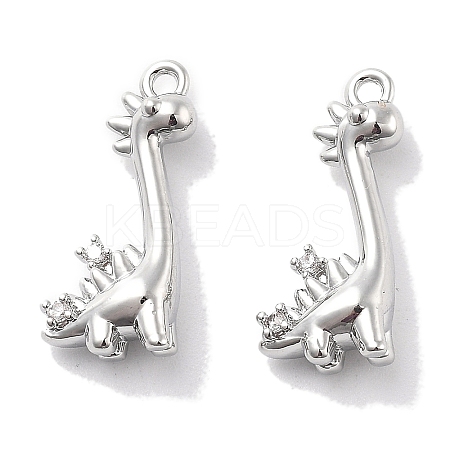 Brass Micro Pave Clear Cubic Zirconia Pendants KK-M102-39P-1