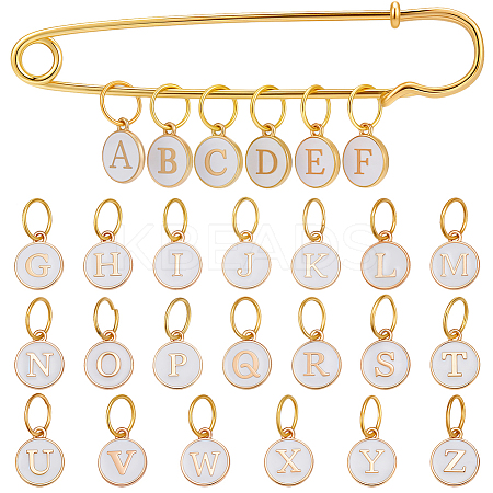 26Pcs Alloy Enamel Pendant Locking Stitch Markers HJEW-BC00084-1