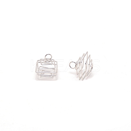 Spiral Bead Cage PALLOY-WH0092-63-1