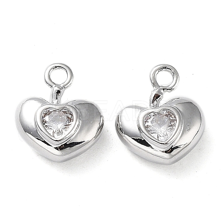 Rack Plating Brass Micro Pave Cubic Zirconia Pendants KK-K333-77P-1