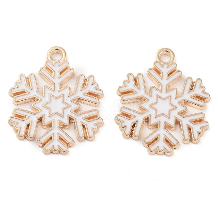 Christmas Theme Barrel Plating Alloy Enamel Pendants X-PALLOY-S192-01KCG-01-1