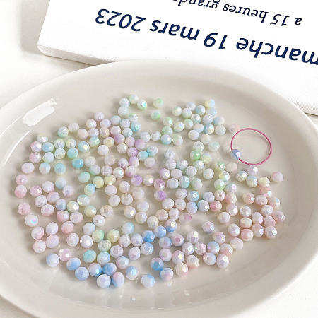 UV Plating Iridescent Acrylic Beads X-OACR-H038-29-1