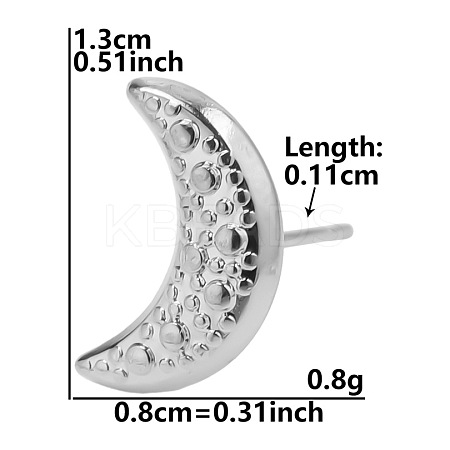 Moon Stainless Steel Stud Earrings for Women VJ0949-9-1