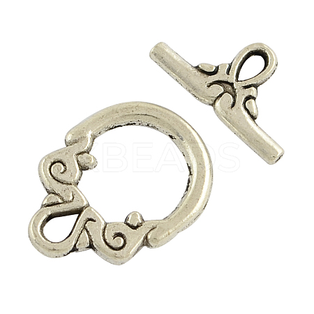Tibetan Style Toggle Clasps TIBE-2106-AS-NR-1