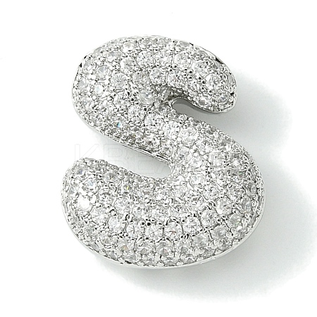 Rack Plating Brass Cubic Zirconia Pendants KK-S378-02P-S-1