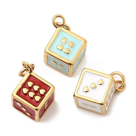 304 Stainless Steel Enamel Pendants STAS-P431-25G-1